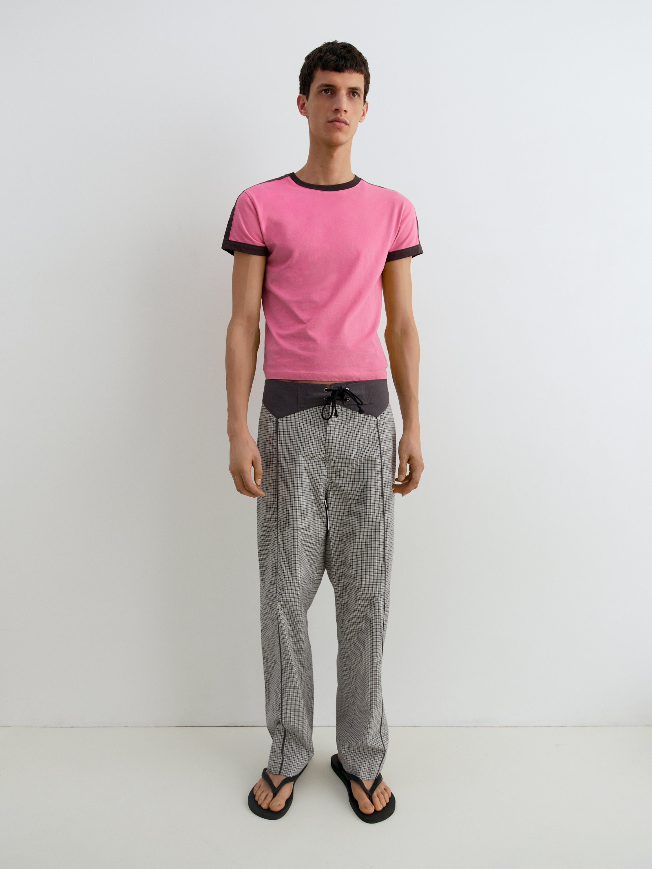 Diego Short Sleeve T-Shirt Top - Pink Black - Gimaguas