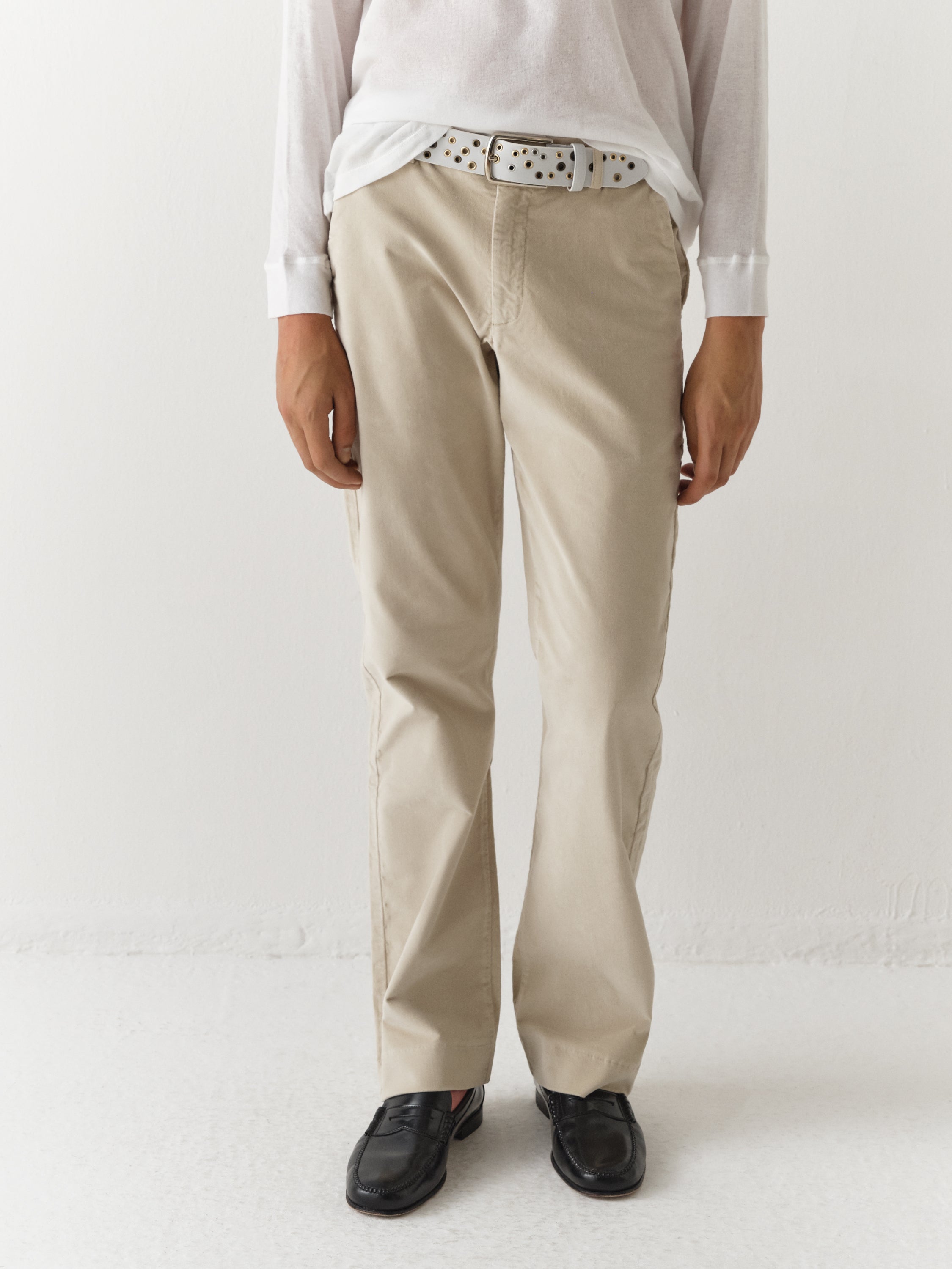 Unisex beige trousers with straight-leg fit – Gimaguas