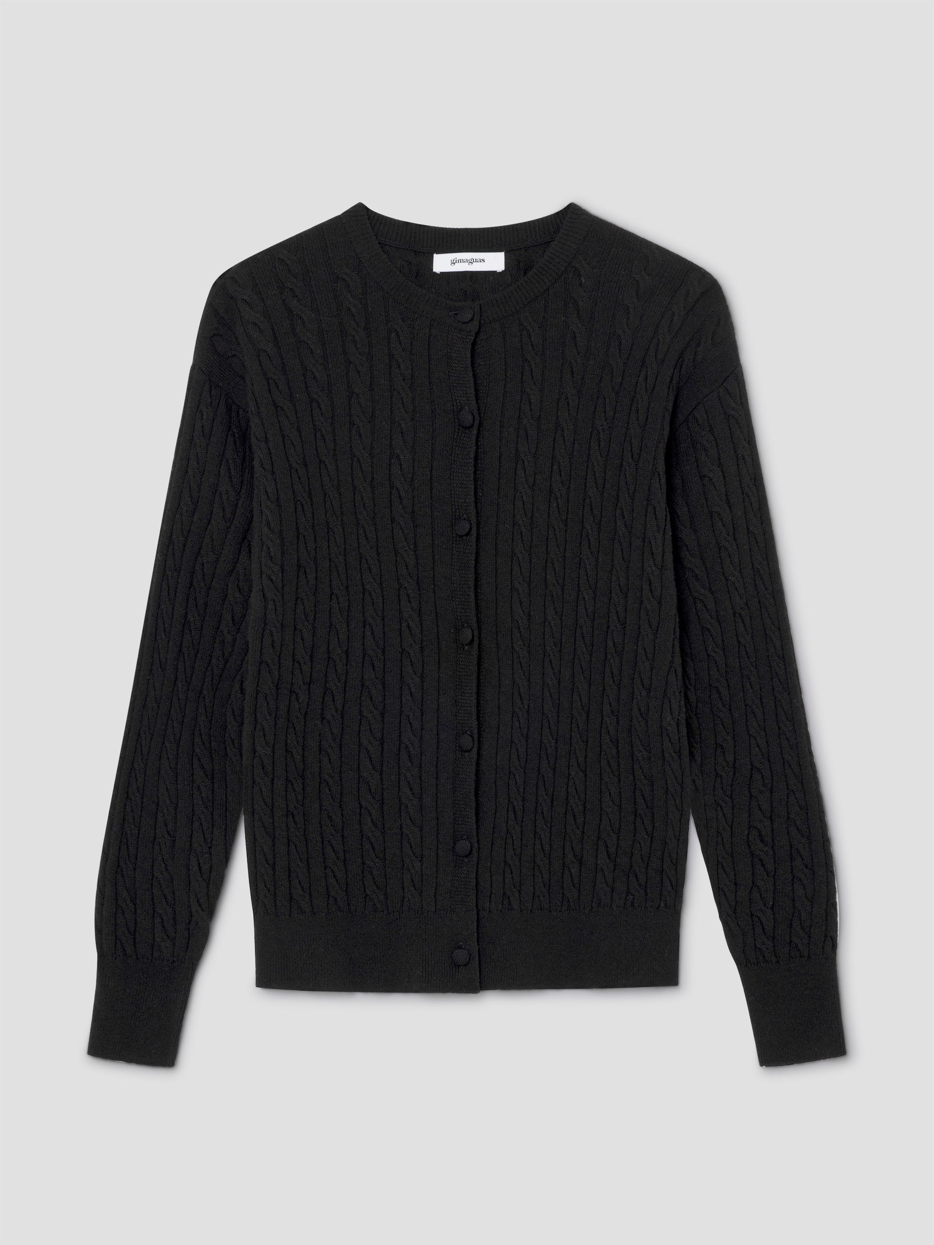 Black knitted cardigan for women with braided detailing – Gimaguas