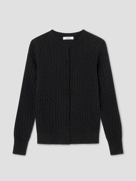 Black knitted cardigan for women with braided detailing – Gimaguas