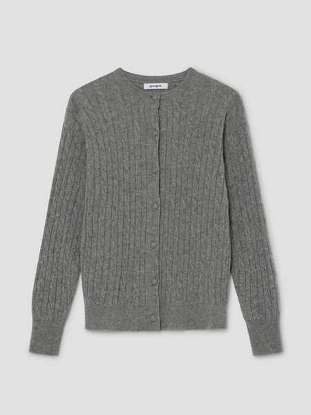 Bright grey melange knitted cardigan for women – Gimaguas