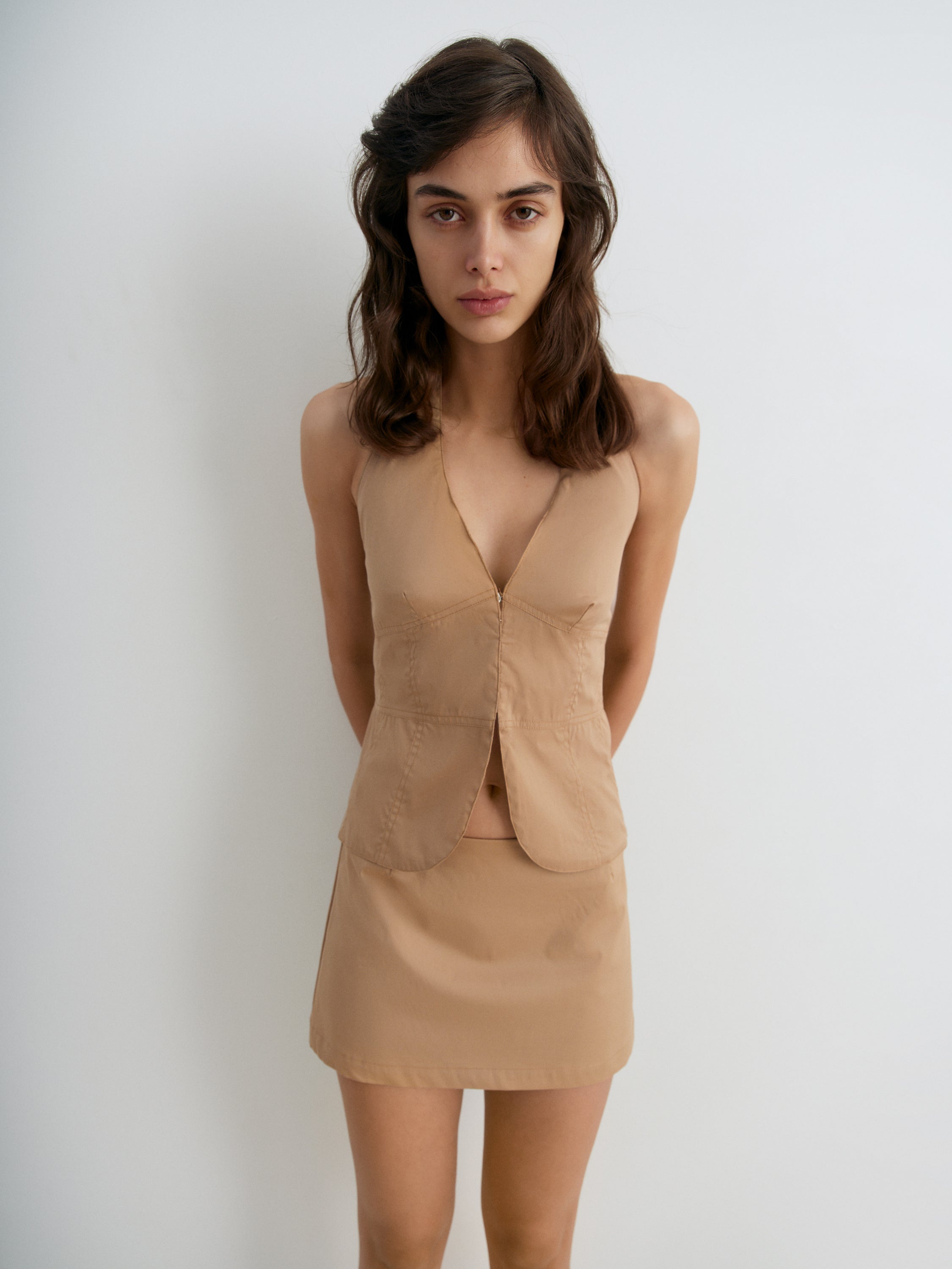 トップス gimaguas Ring Dos Top Beige halter top Ring Dos Top Brown - Gimaguas