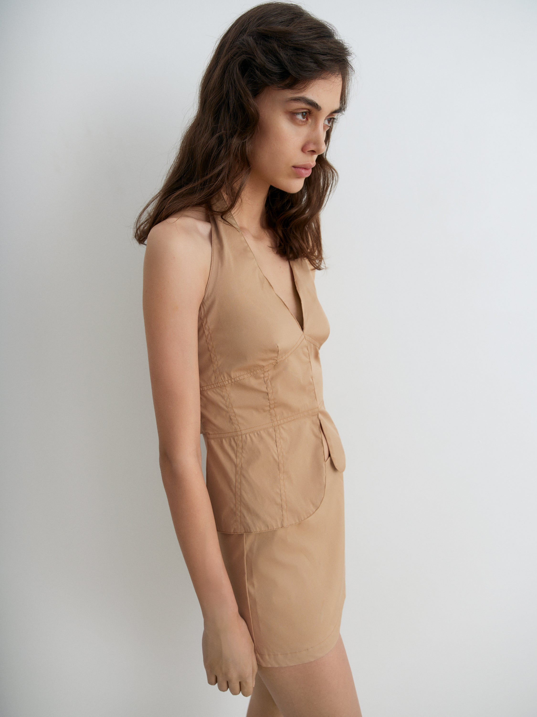 トップス gimaguas Ring Dos Top Beige halter top Ring Dos Top Brown - Gimaguas
