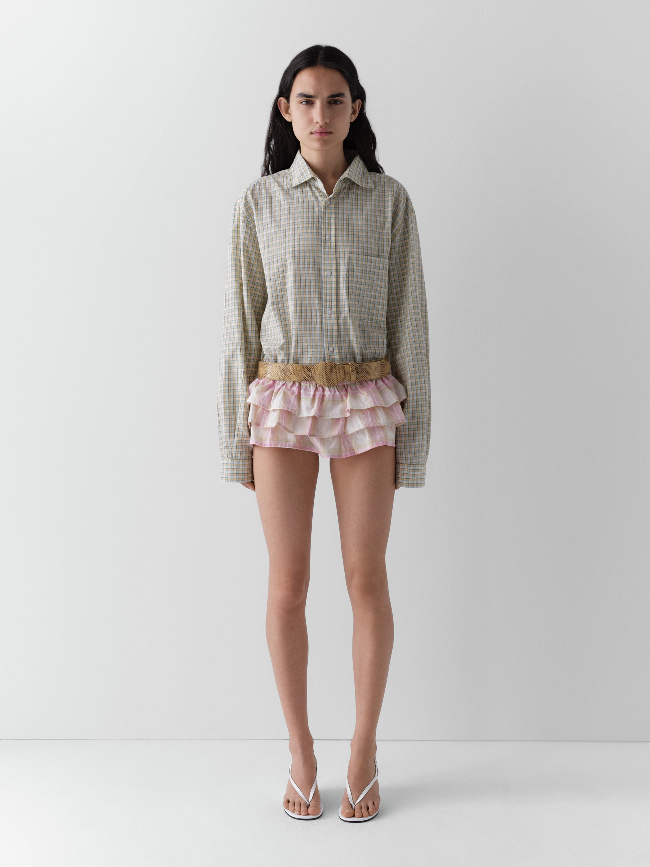 Unisex green and beige checkered shirt – Gimaguas
