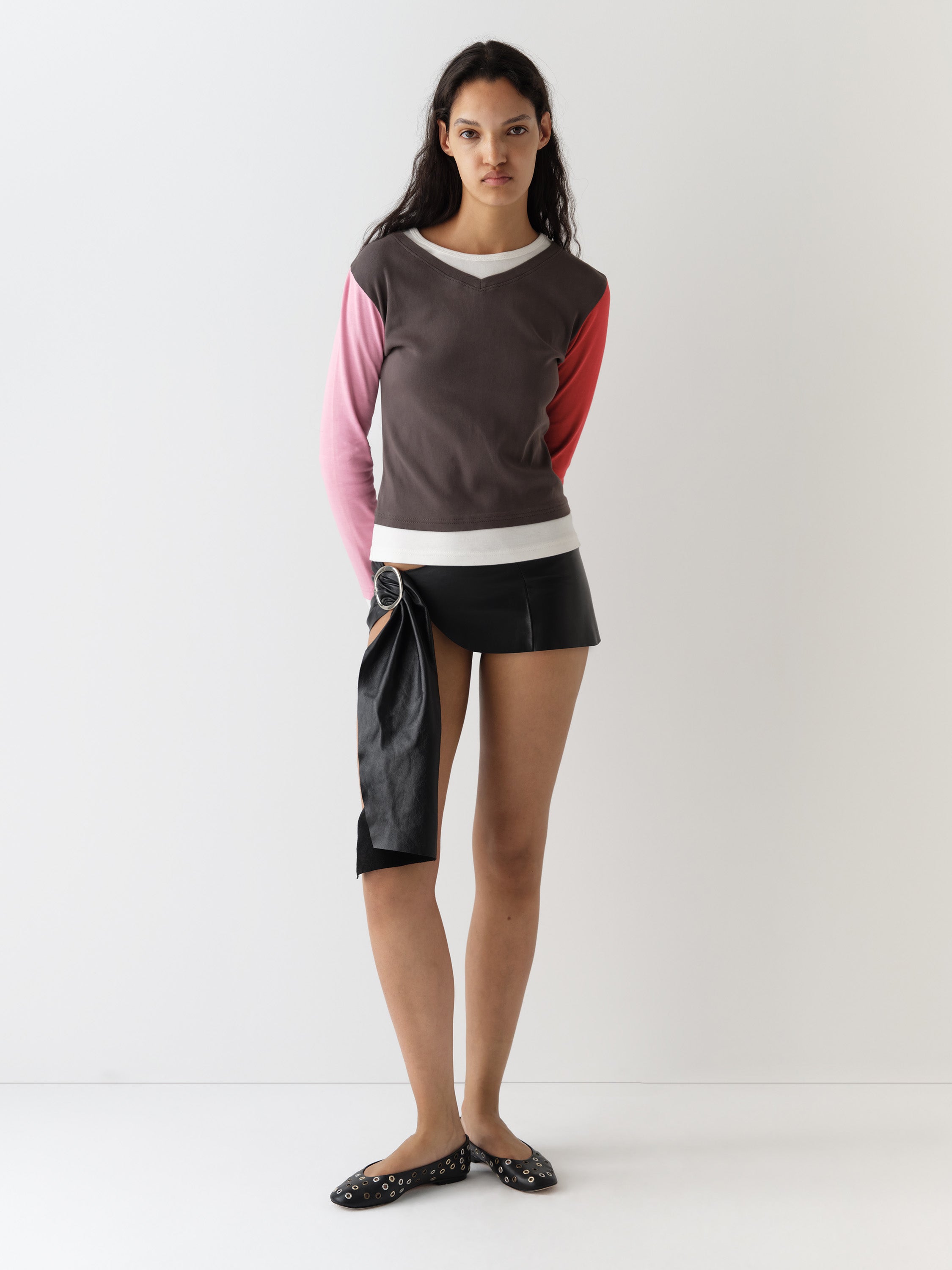 Women's multicolor long-sleeve t-shirt with layered effect – Gimaguas