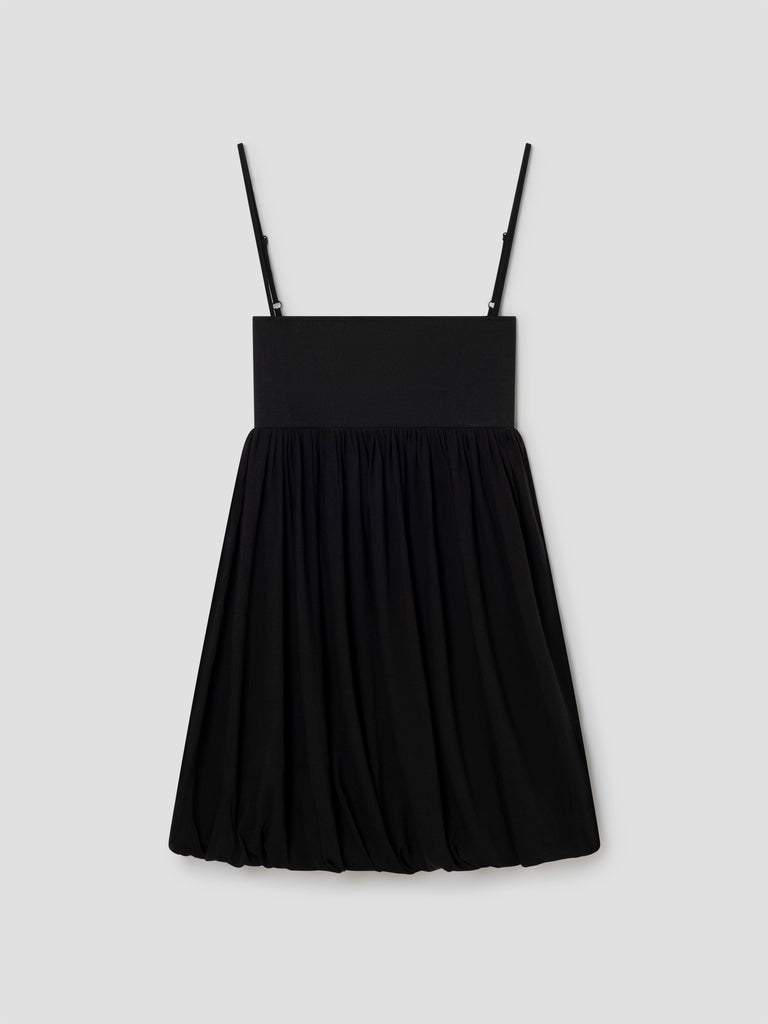 Black Mini Dress with Balloon Skirt and Corset Bodice for Women Gimaguas Black Mini Dress with Balloon Skirt and Corset Bodice for Women Gimaguas