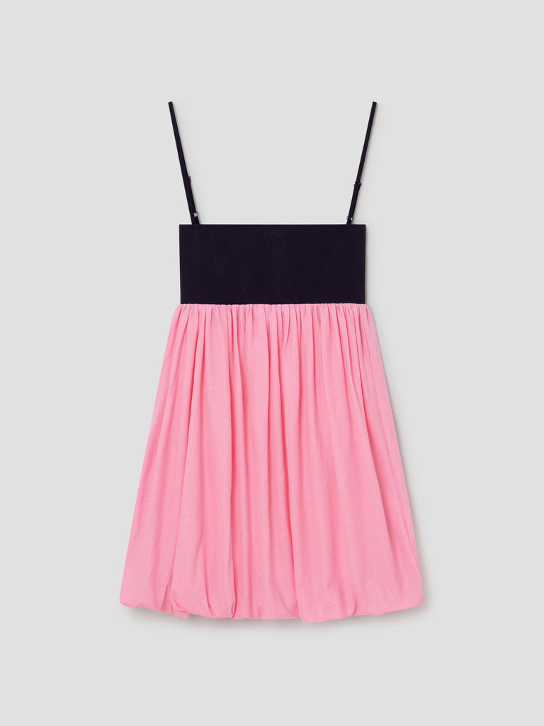 Black and Pink Mini Dress with Balloon Skirt for Women Gimaguas Black and Pink Mini Dress with Balloon Skirt for Women Gimaguas
