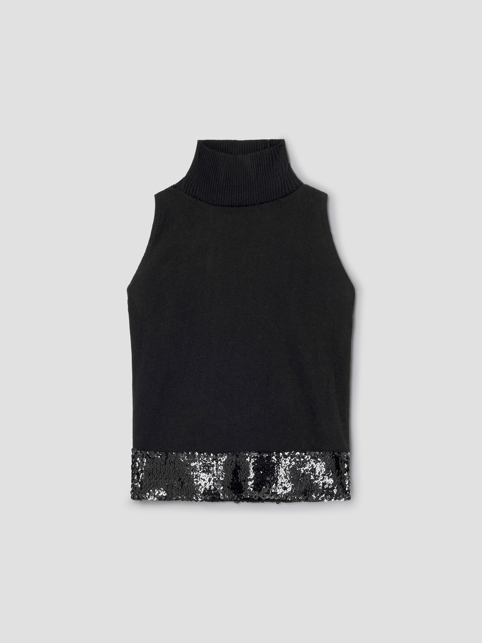 Black sleeveless high-neck top with sequin waistband – Gimaguas