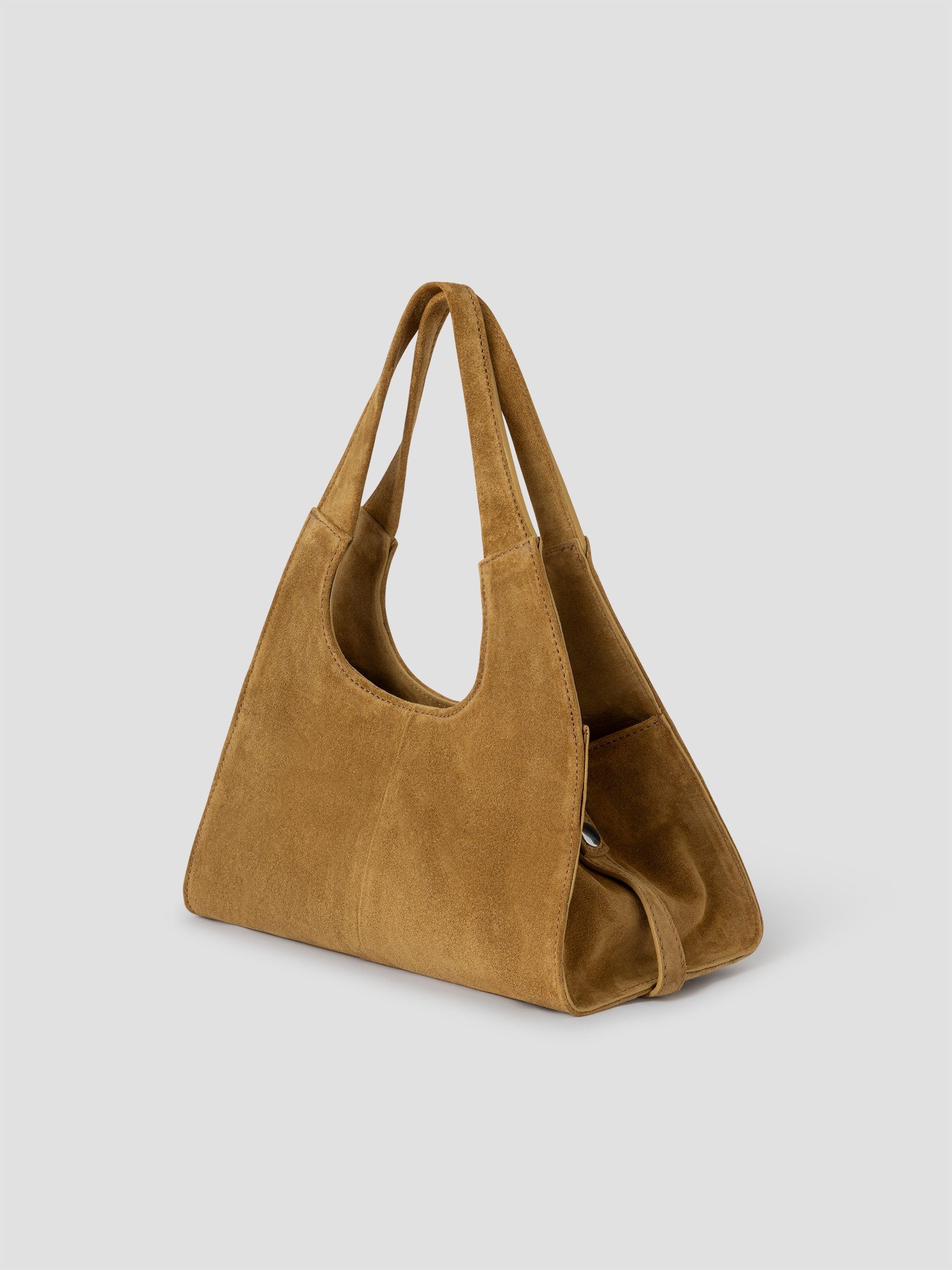 andmary Mary quilting suede bag　camel Women's camel suede structured mini shoulder bag – Gimaguas