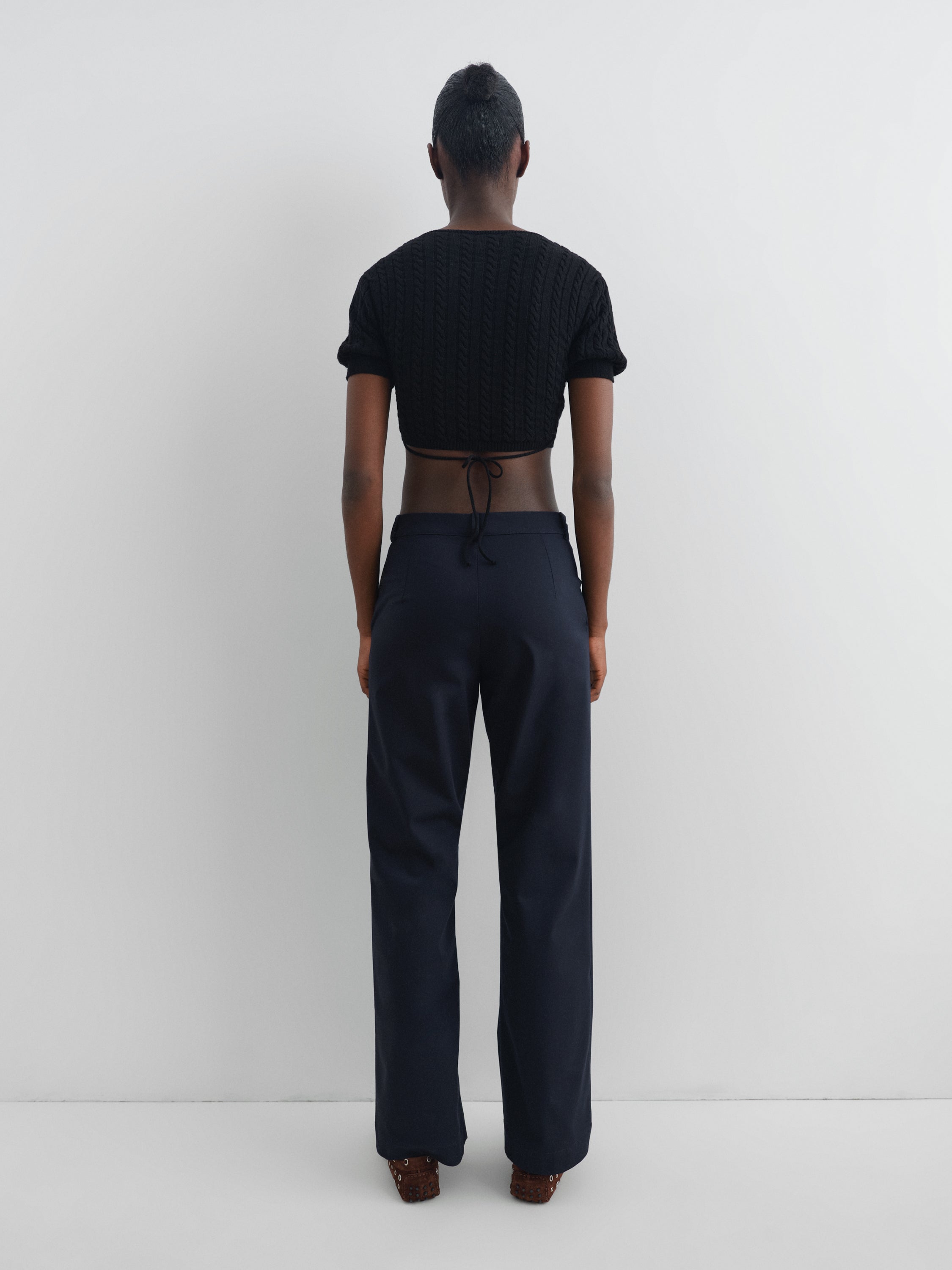 Women's black cable-knit cropped cardigan – Gimaguas