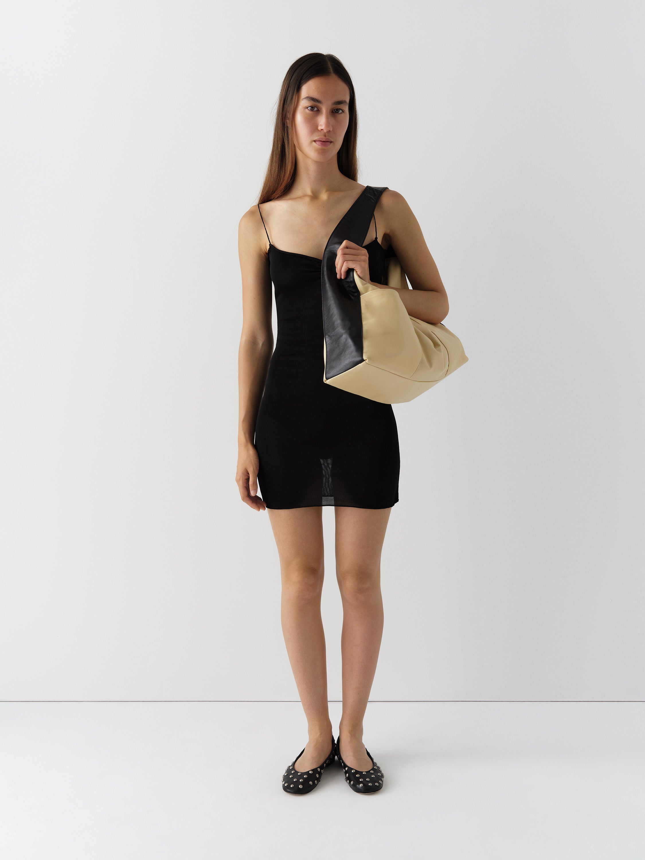 Black Ribbed Knit Mini Dress with Thin Straps for Women – Gimaguas