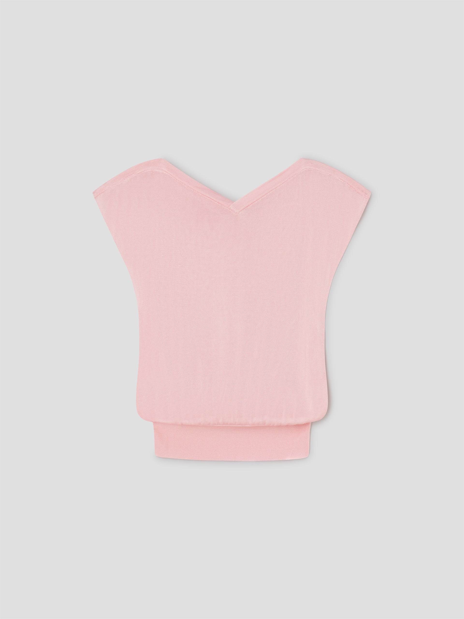 Pink Top with Gathered Waistband and Cap Sleeves for Women – Gimaguas