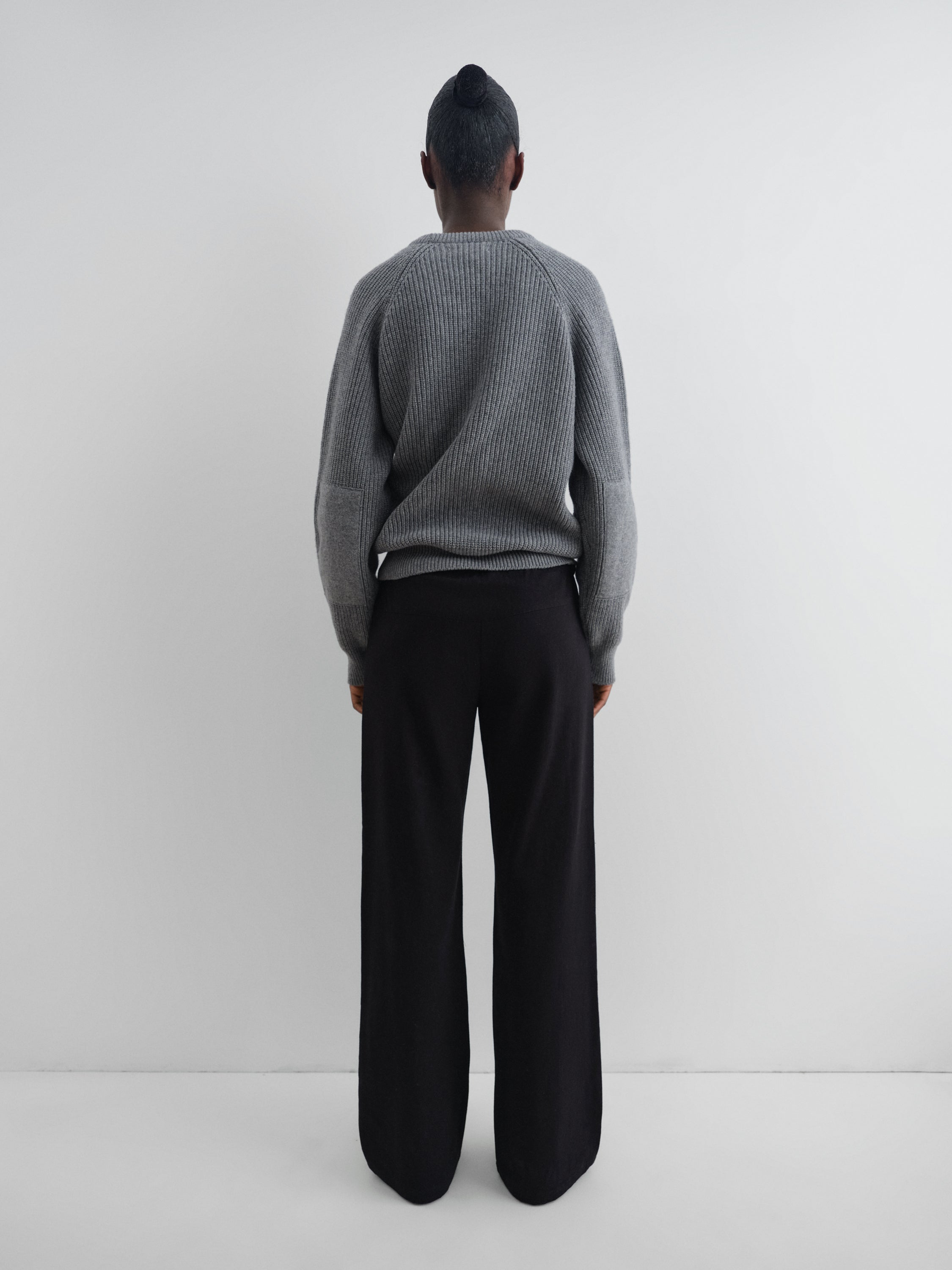 Unisex grey ribbed long-sleeve jumper – Gimaguas