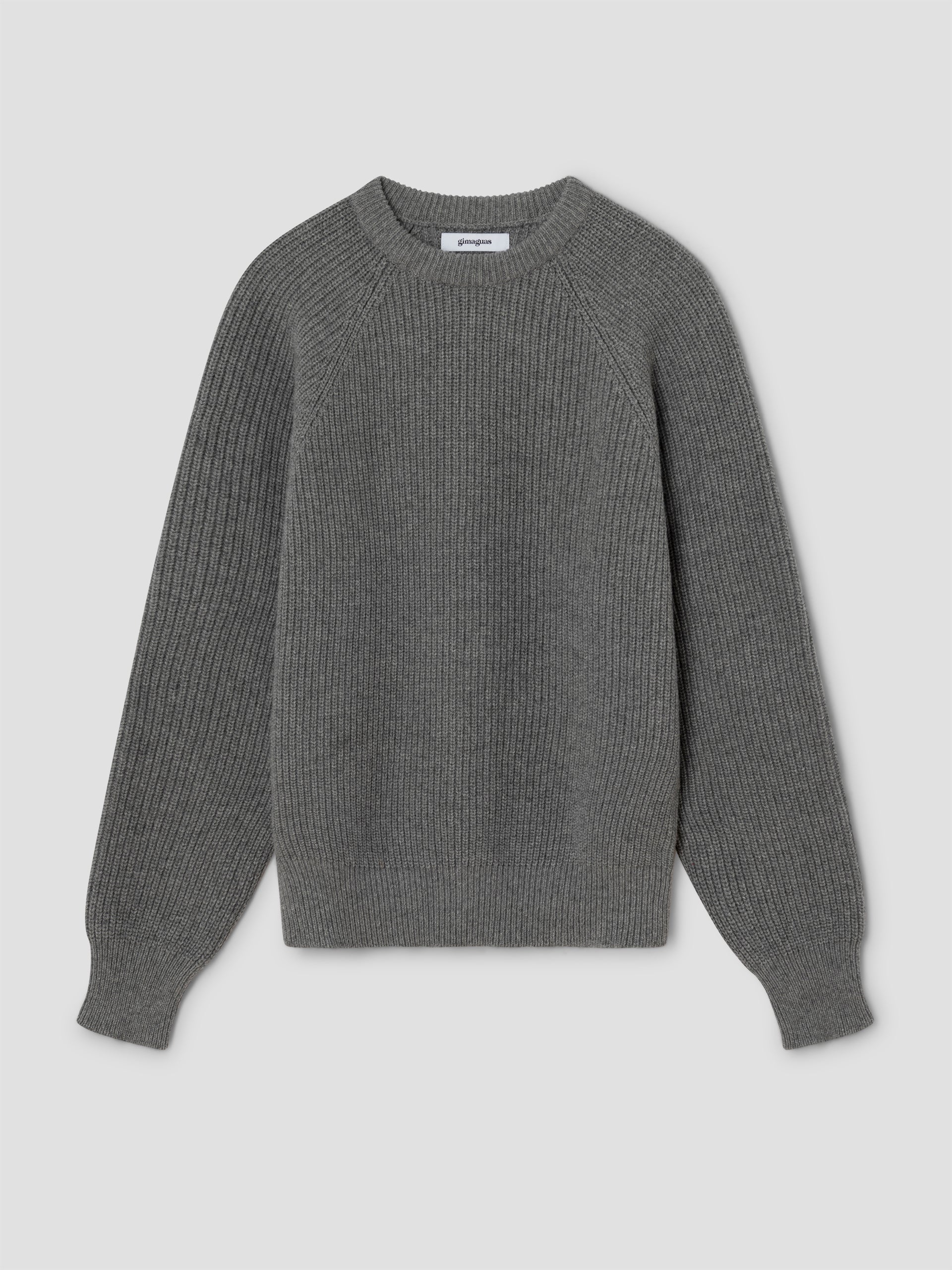 Unisex grey ribbed long-sleeve jumper – Gimaguas