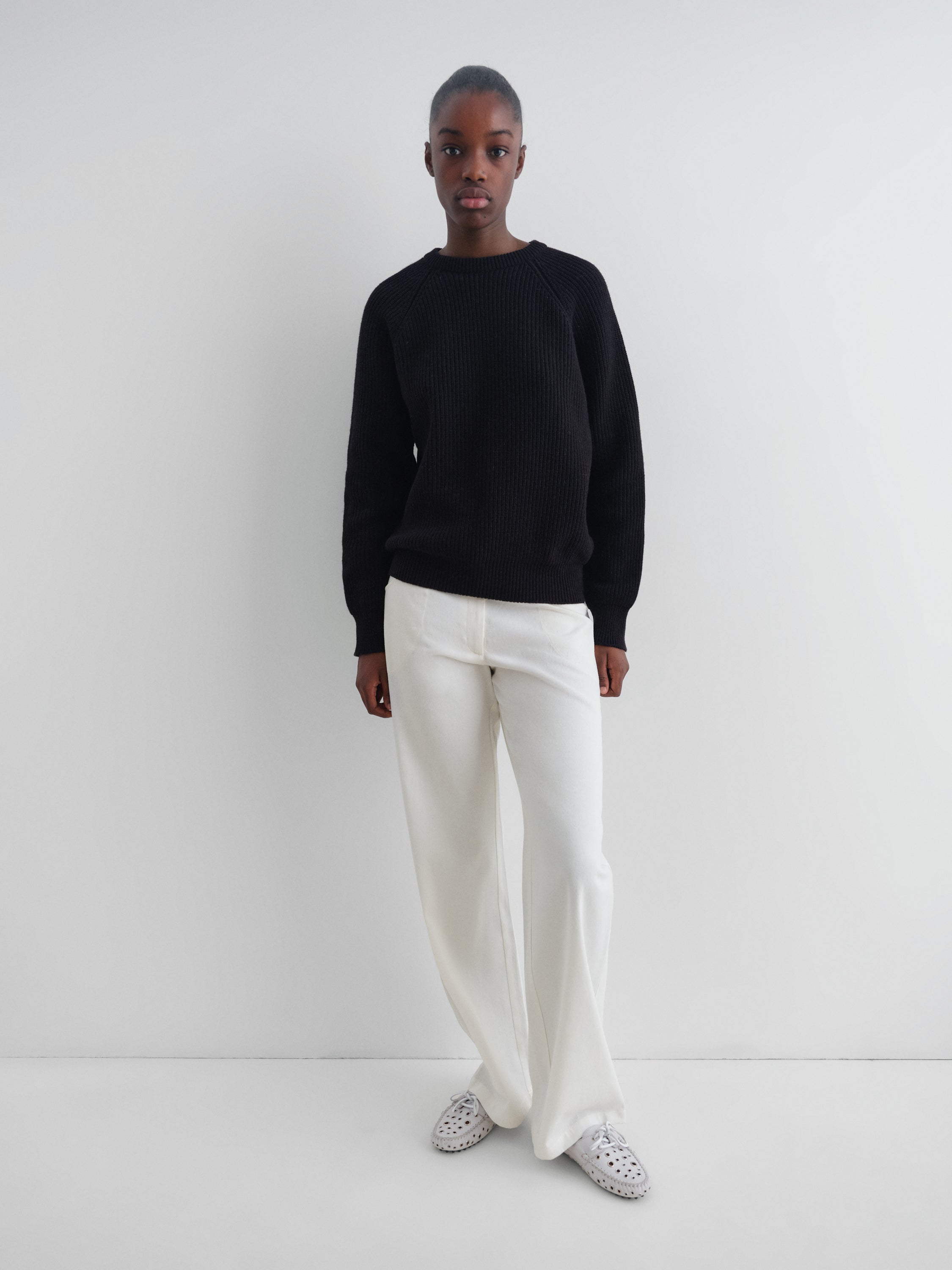 Unisex black ribbed long-sleeve jumper – Gimaguas