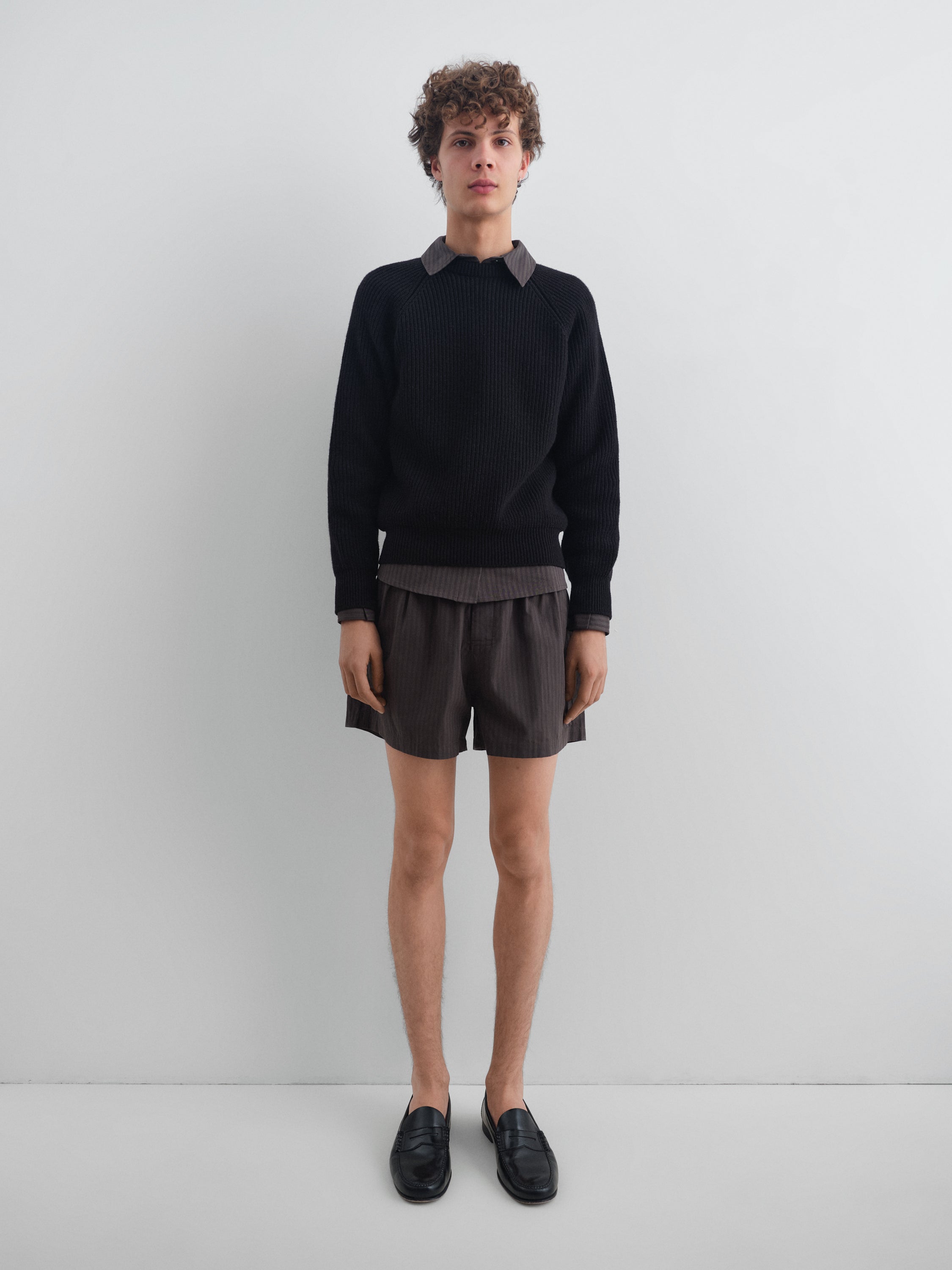 Unisex black ribbed long-sleeve jumper – Gimaguas