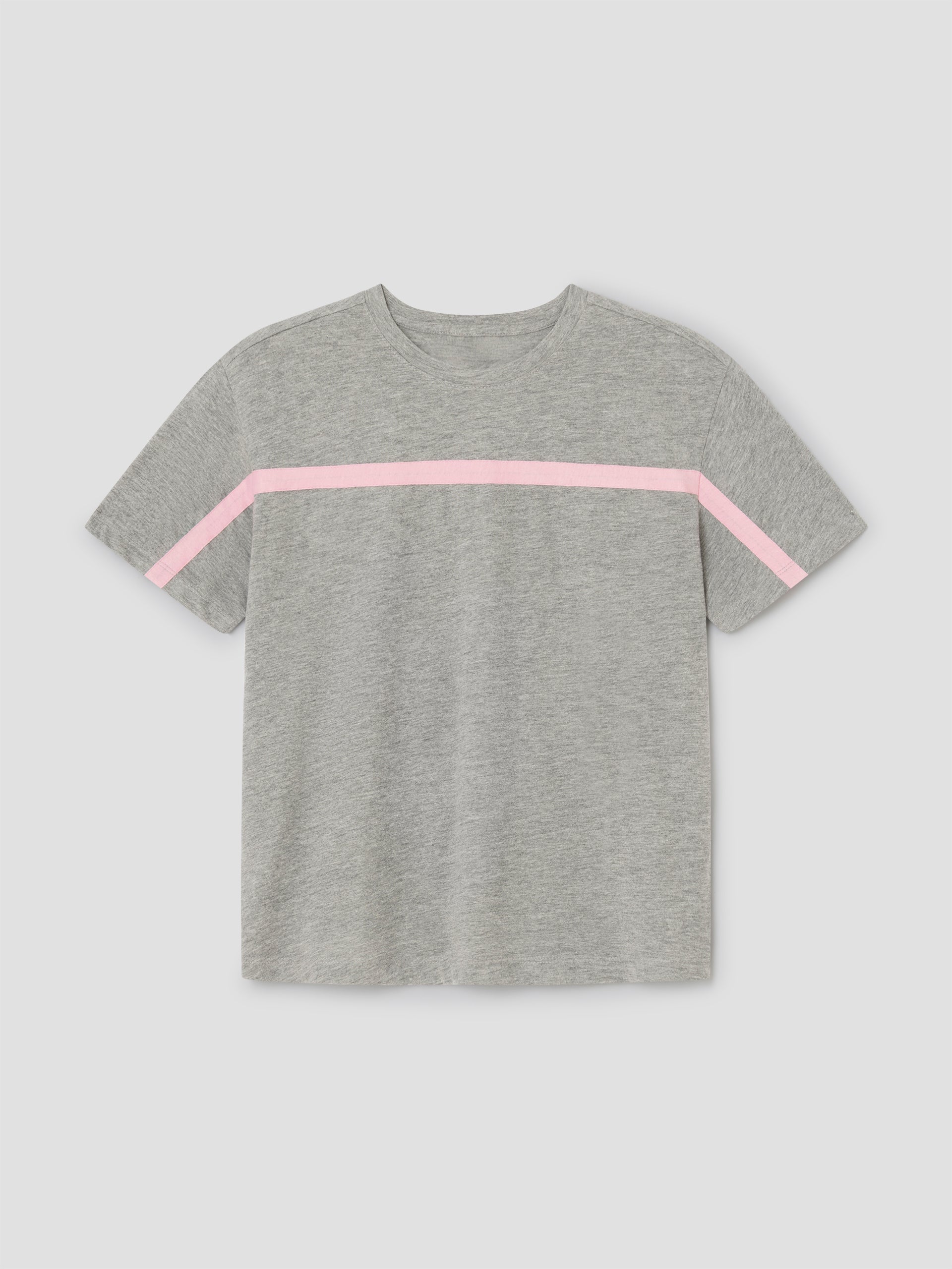 Grey Unisex T-Shirt with Pink Stripe. 100% Cotton – Gimaguas