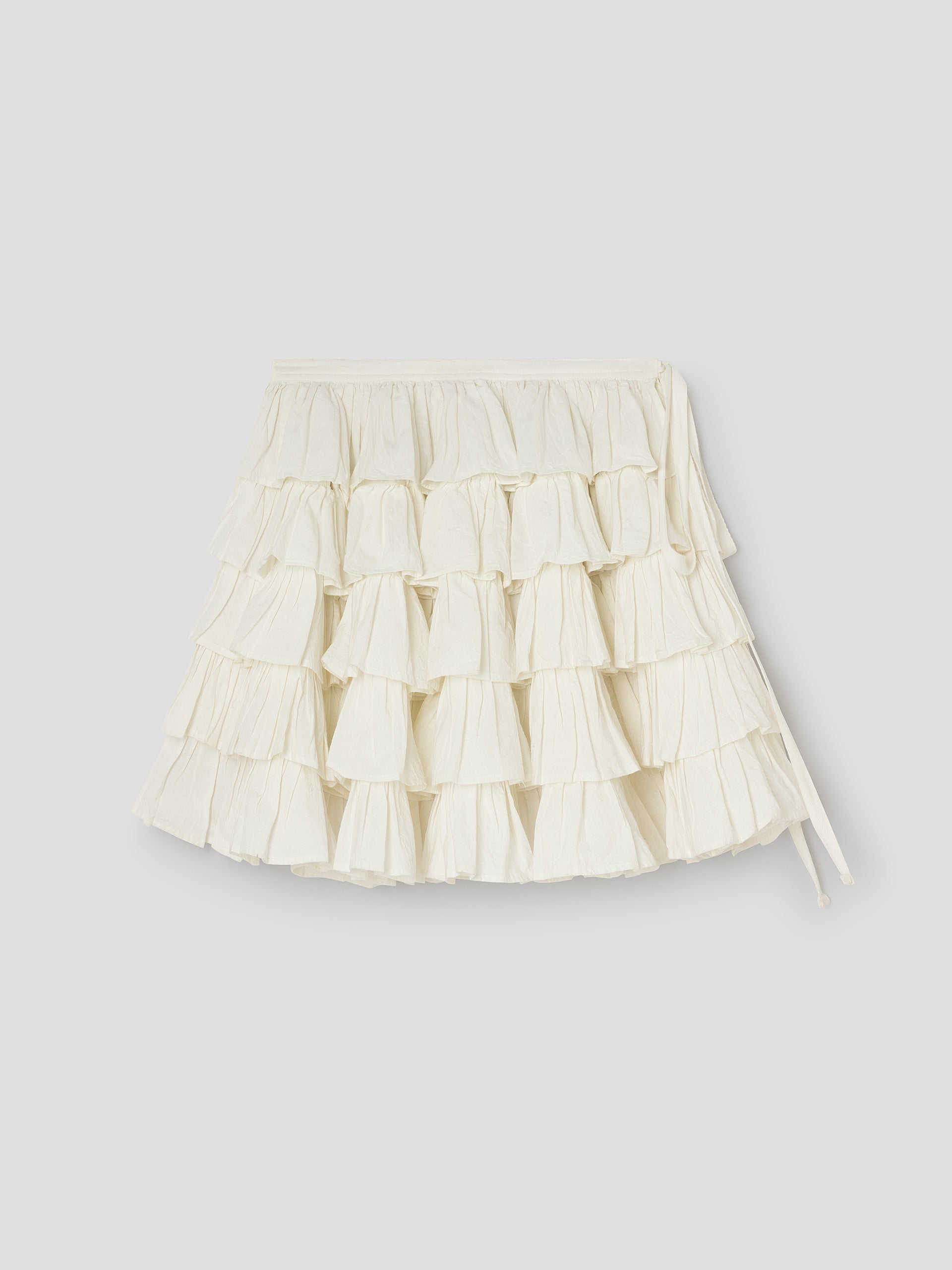 White Women's Tiered Ruffle Midi Skirt Cotton Poplin – Gimaguas