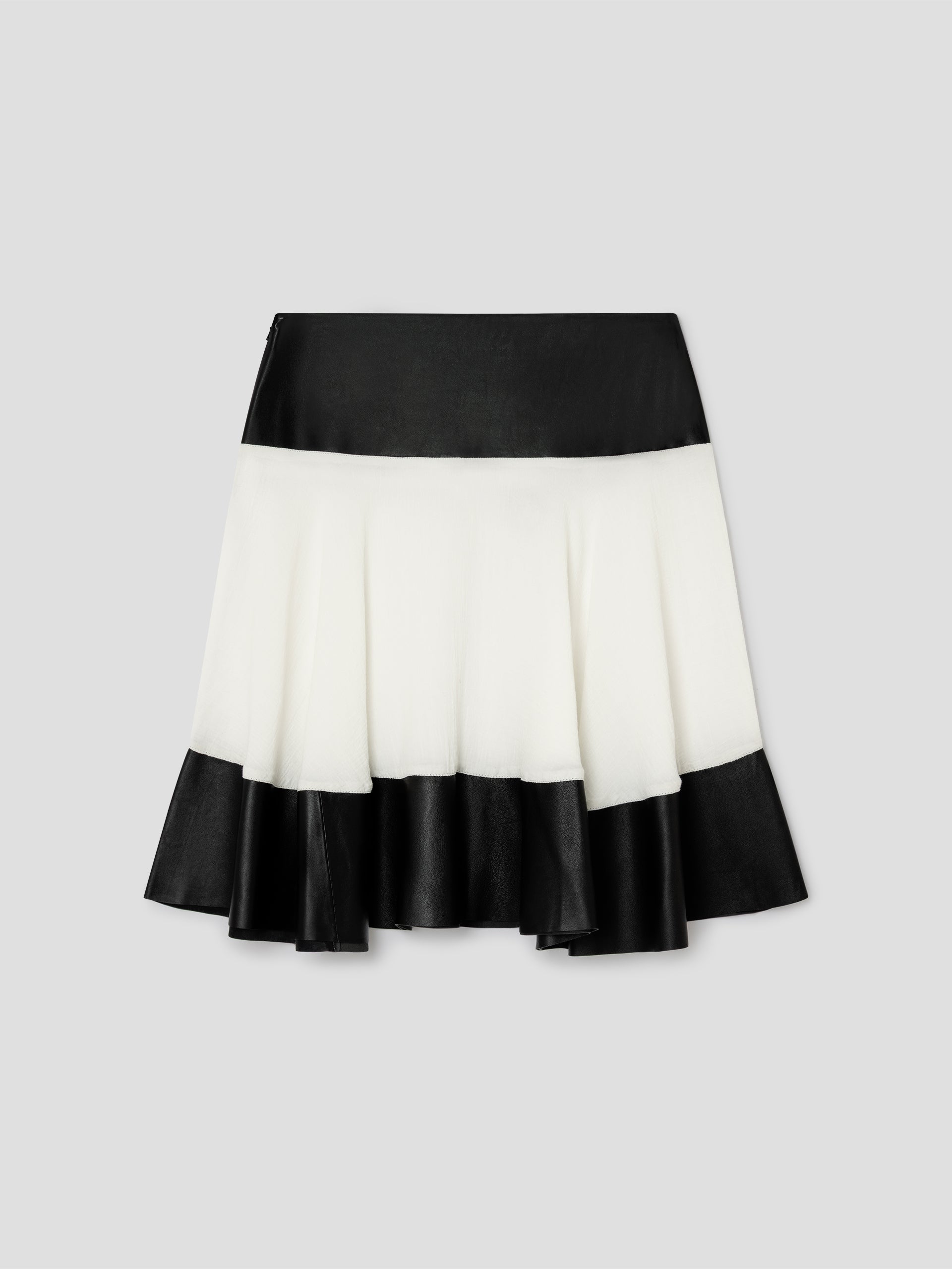 Black and white leather midi skirt for women – Gimaguas