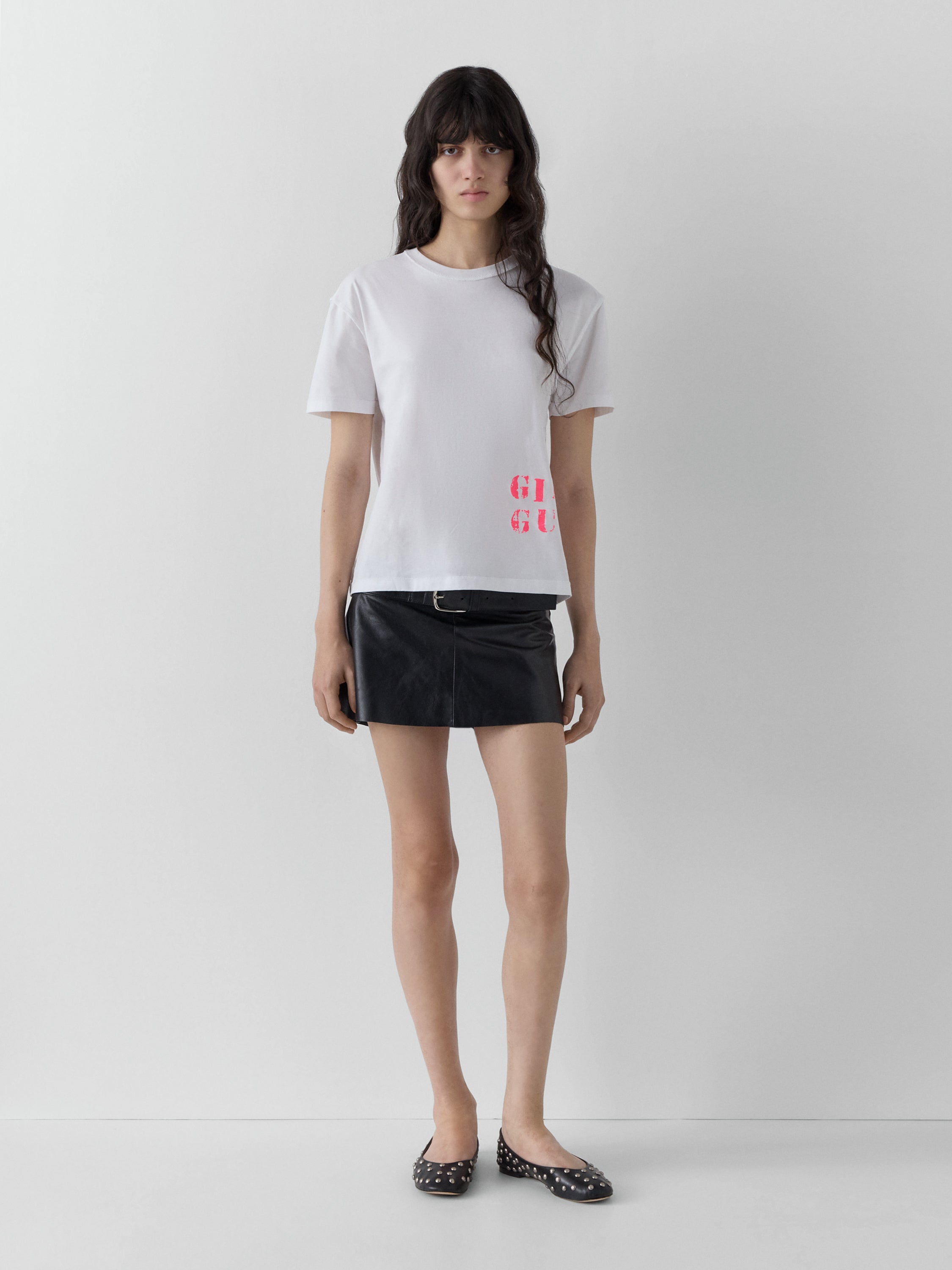 Black leather mini skirt for women with buckle belt – Gimaguas