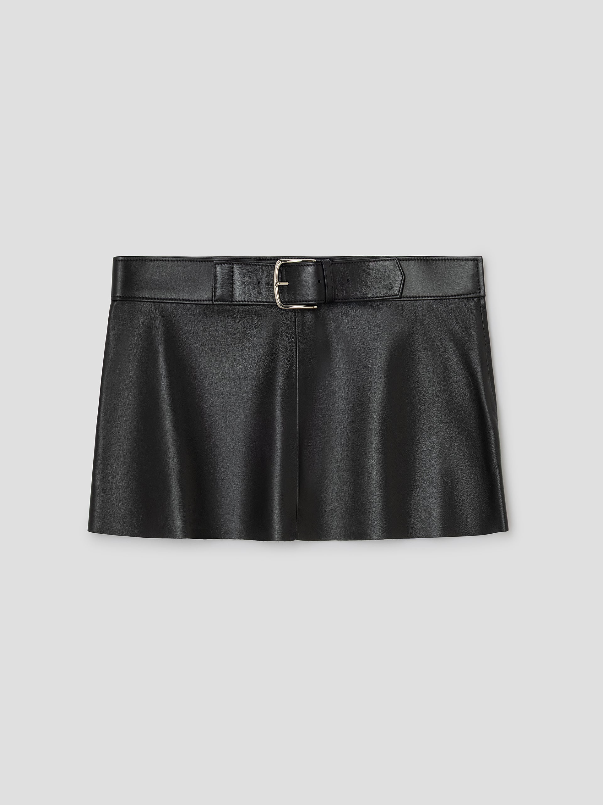 Black leather mini skirt for women with buckle belt – Gimaguas